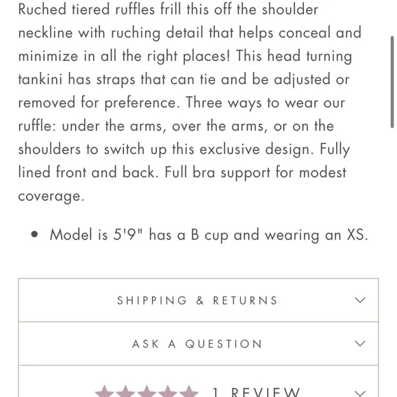 DM fashion Floral off shoulder ruffle Tankini set S - Picture 8 of 11